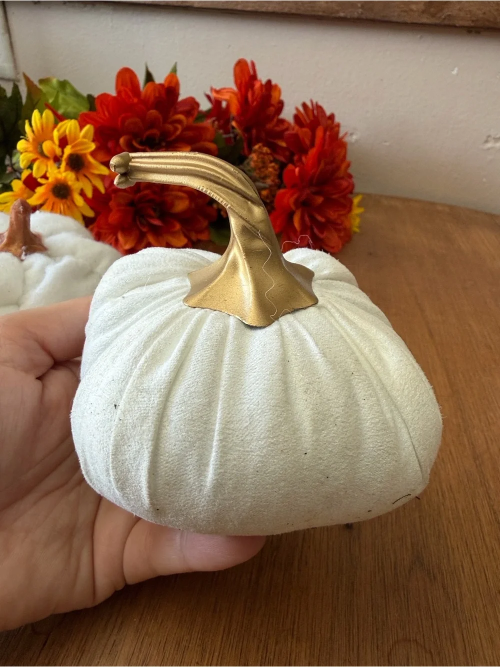 Decorative Pumpkins - White & Pink Set